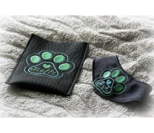 Stickdatei - Pfote ITH & Appli plus Anhänger und Tag